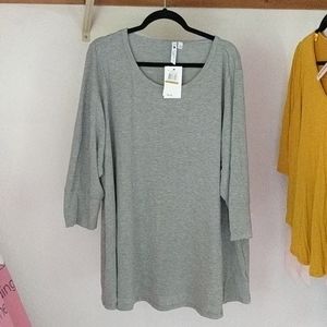 3/4 Sleeve Heather Grey Cable & Gauge Top